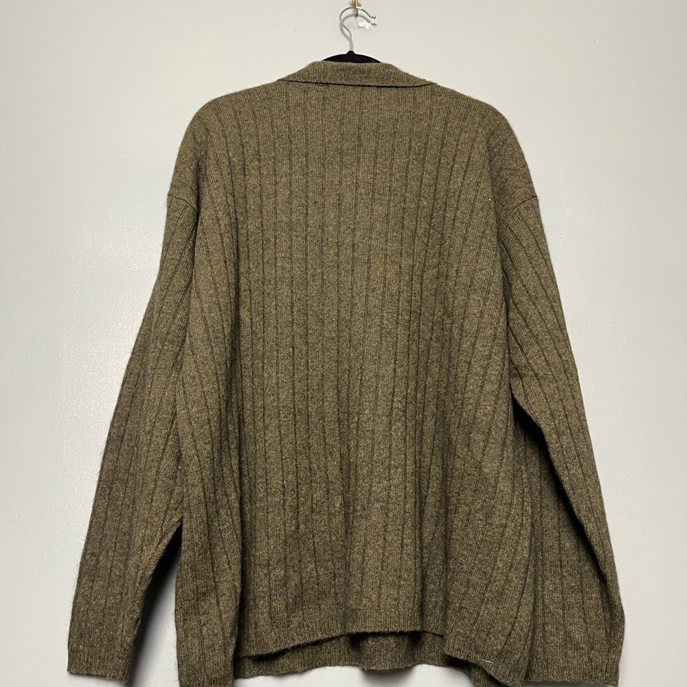 Vintage Structure Lambswool Collared Fisherman Sw… - image 2